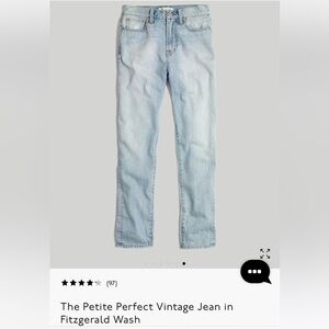 Madewell Petite Perfect Vintage Jeans